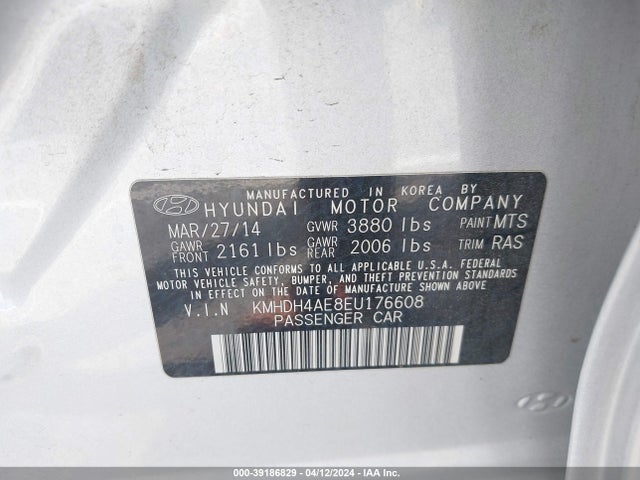 Hyundai ELANTRA SE 2014 KMHDH4AE8EU176608 Image 9