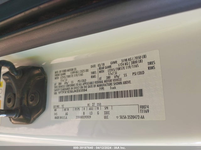 Ford F-150 Xl 2018 1FTFX1E50JKE03594 Image 9