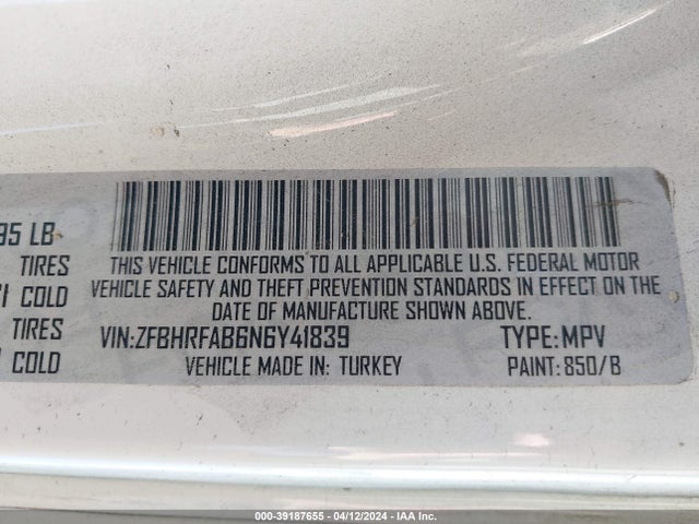 ZFBHRFAB6N6Y41839 RAM Promaster City Cargo Van