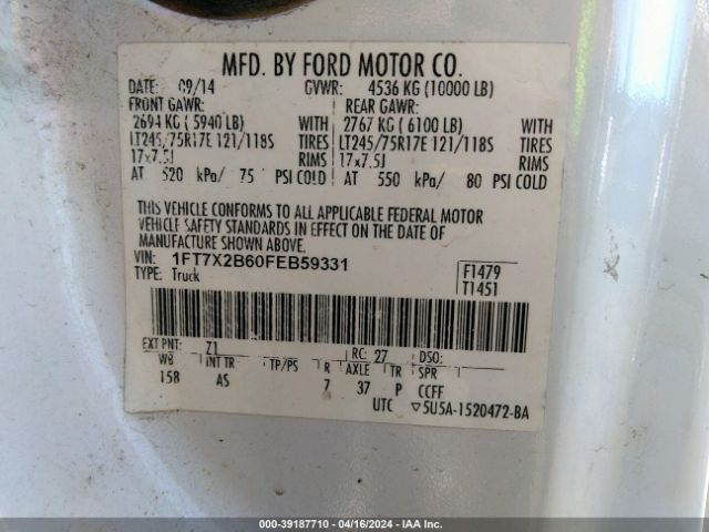 1FT7X2B60FEB59331 Ford F-250 Xl