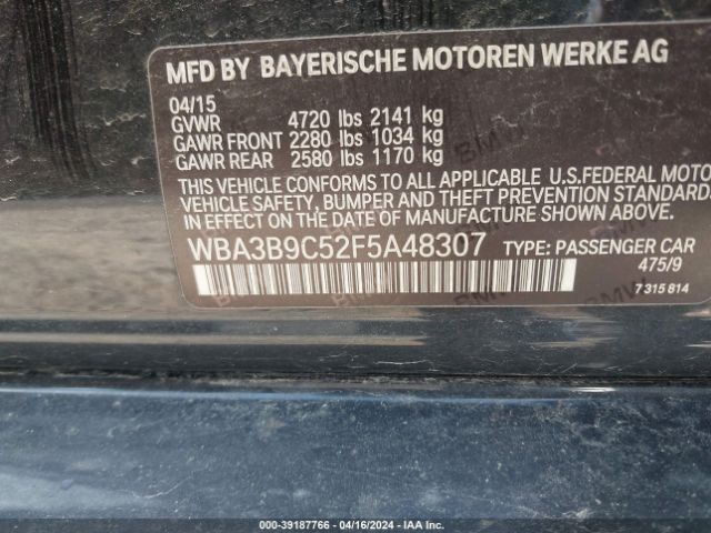 WBA3B9C52F5A48307 BMW 335i Xdrive