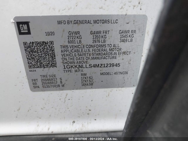 1GKKNLLS4MZ123945 GMC Acadia Awd At4