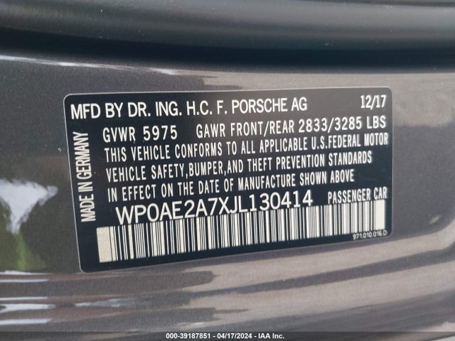 2018 PORSCHE PANAMERA E-HYBRID WP0AE2A7XJL130414 Photo 8