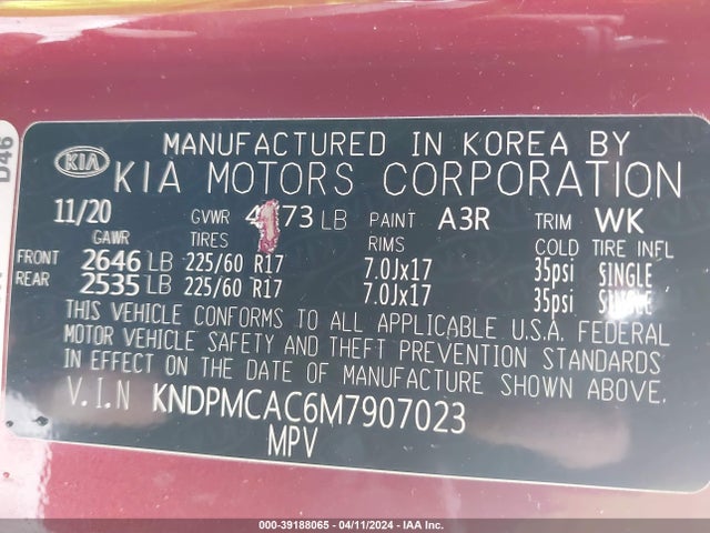 KIA Sportage Lx 2021 KNDPMCAC6M7907023 Image 9