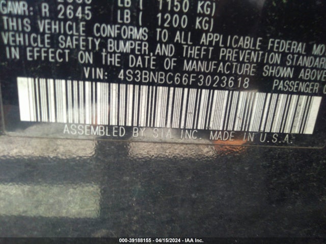 Subaru Legacy 2.5i Premium 2015 4S3BNBC66F3023618 Image 9