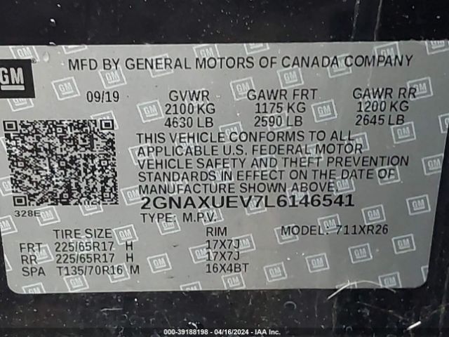 2020 CHEVROLET EQUINOX 2GNAXUEV7L6146541 Photo 8
