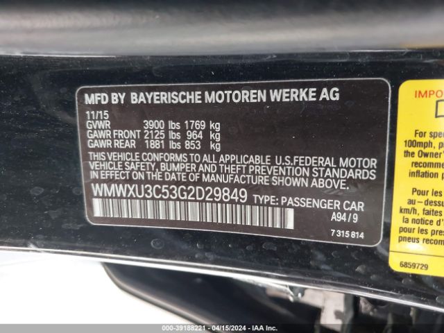 WMWXU3C53G2D29849 Mini Hardtop Cooper S
