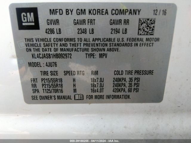 KL4CJASB1HB092972 Buick Encore Preferred