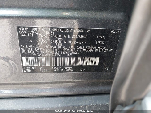 Toyota Rav4 Xle 2021 2T3W1RFV0MC130314 Image 9