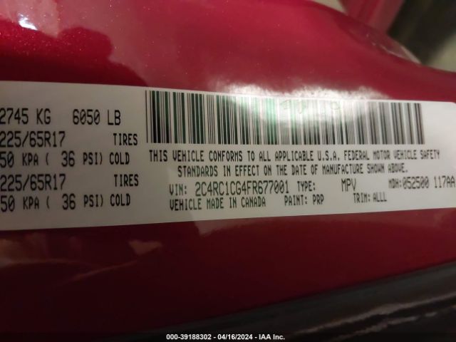 2C4RC1CG4FR677001 Chrysler Town & Country Touring-l