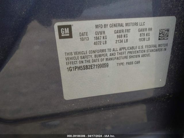 1G1PH5SB2E7199059 Chevrolet Cruze Eco Auto