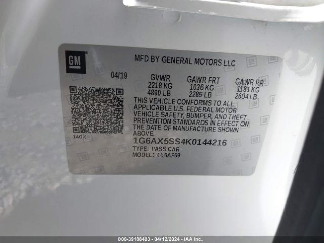 1G6AX5SS4K0144216 Cadillac CTS LUXURY