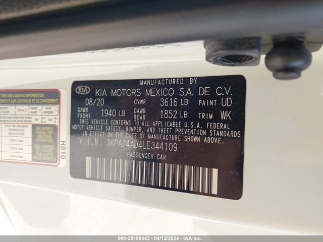 KIA RIO S 2020 3KPA24AD4LE344109 Image 9
