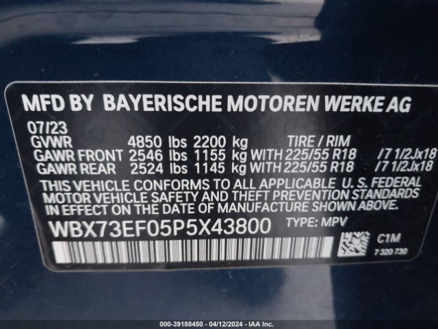 WBX73EF05P5X43800 BMW X1 Xdrive28i