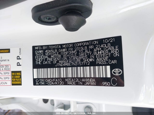 Toyota COROLLA SE 2022 JTND4MBE7N3157712 Image 9