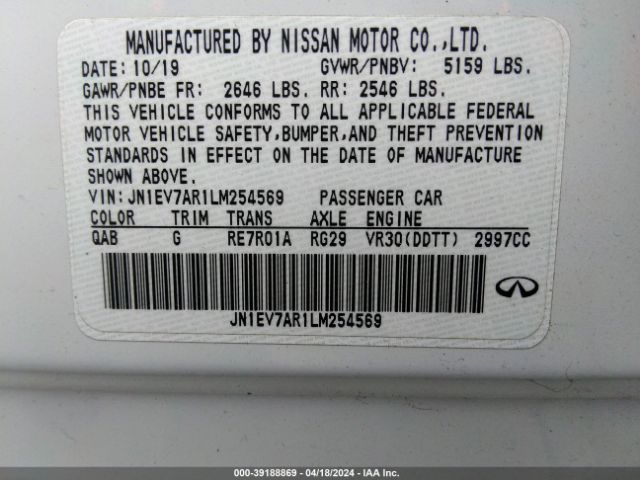 JN1EV7AR1LM254569 Infiniti Q50 Edition 30 Awd