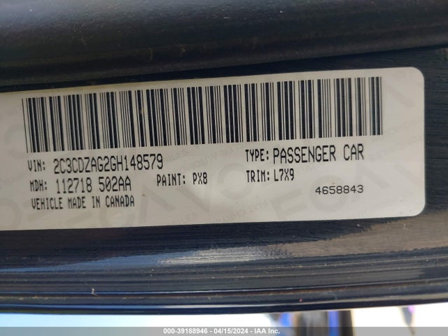 Dodge Challenger Sxt 2016 2C3CDZAG2GH148579 Image 9