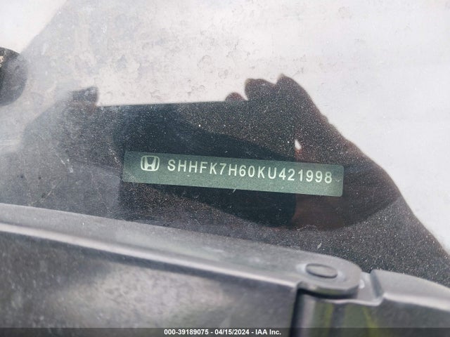 Honda CIVIC EX 2019 SHHFK7H60KU421998 Image 9