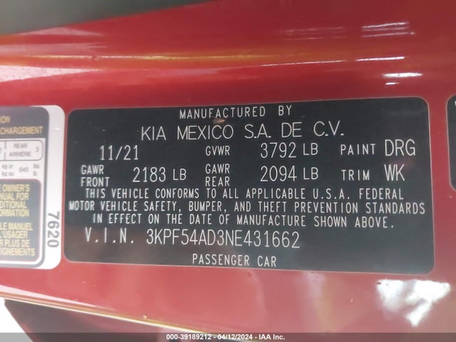 KIA Forte Gt-line 2022 3KPF54AD3NE431662 Image 9