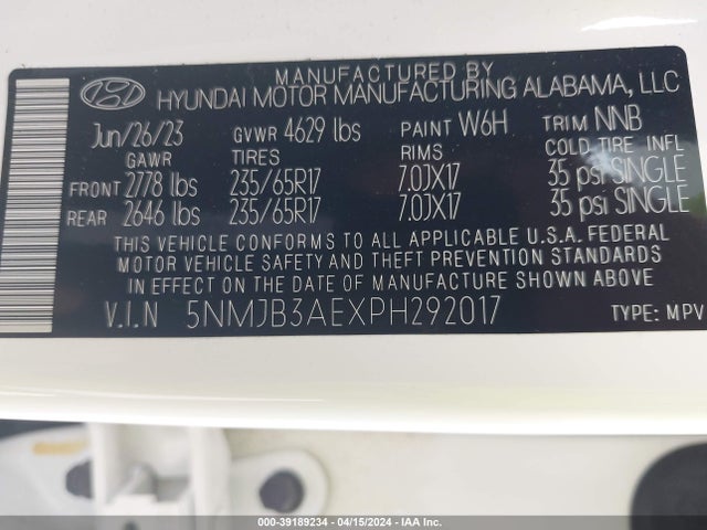 Hyundai TUCSON SEL 2023 5NMJB3AEXPH292017 Image 9