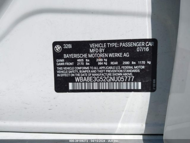 WBA8E3G52GNU05777 BMW 328i Xdrive