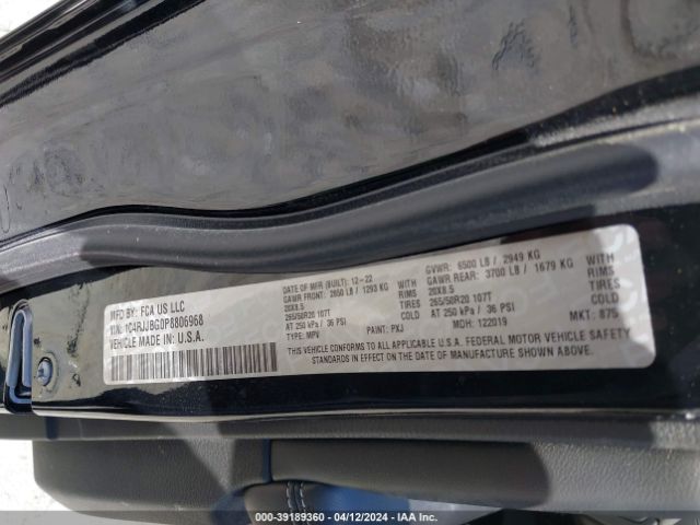 1C4RJJBG0P8806968 Jeep Grand Cherokee L Limited 4x2