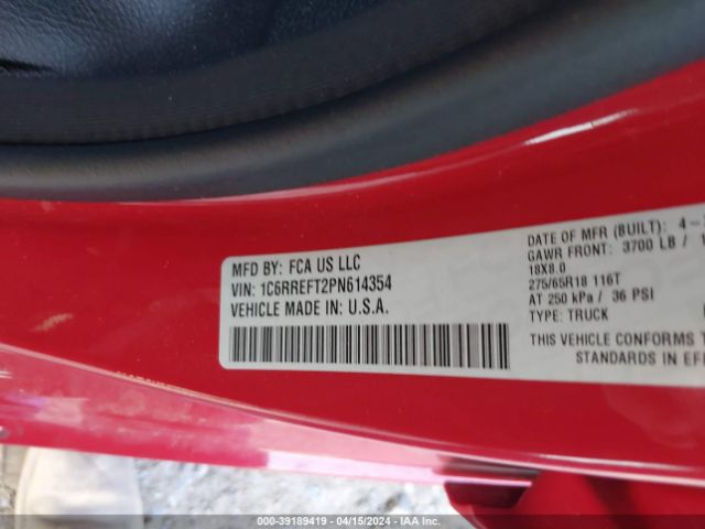 1C6RREFT2PN614354 RAM 1500 Big Horn  4x2 5'7 Box