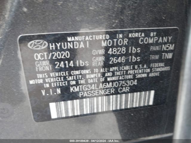KMTG34LA6MU075304 Genesis G70 2.0t Awd