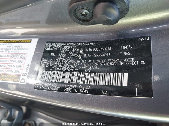 JTJBM7FX5F5094296 Lexus 460