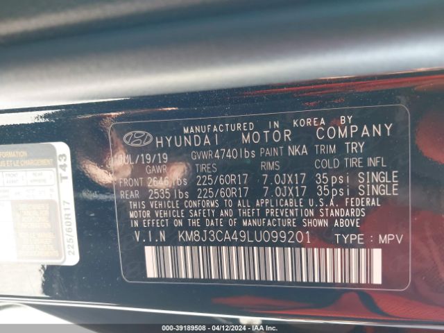 KM8J3CA49LU099201 Hyundai Tucson Value