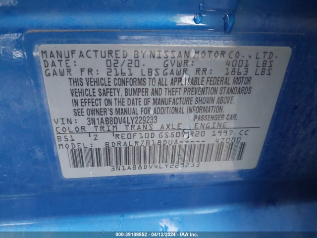 Nissan Sentra Sr Xtronic Cvt 2020 3N1AB8DV4LY229233 Image 9