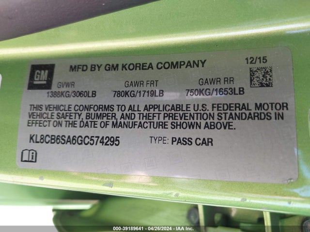 Chevrolet Spark Ls Cvt 2016 KL8CB6SA6GC574295 Image 9