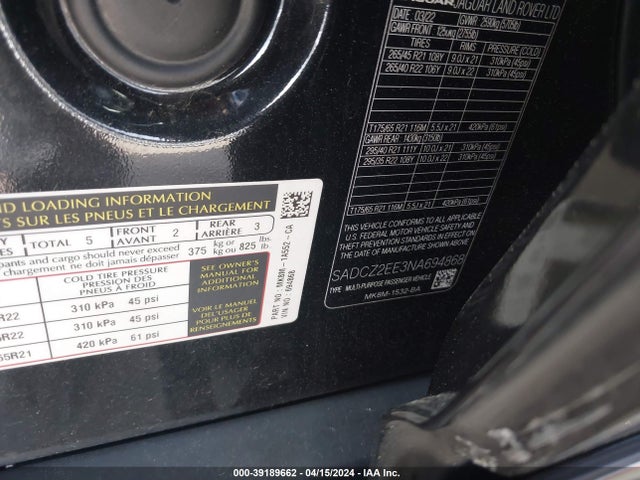 2022 JAGUAR F-PACE SADCZ2EE3NA694868 Photo 8