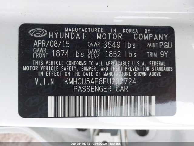 Hyundai Accent Sport 2015 KMHCU5AE8FU232724 Image 9