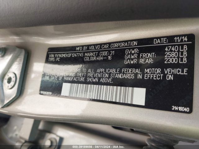 YV140MEK0F1247745 Volvo V60 T5 Premier