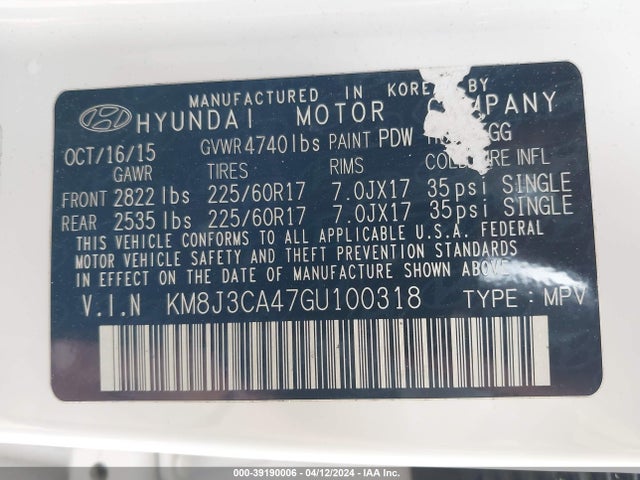 Hyundai TUCSON SE 2016 KM8J3CA47GU100318 Image 9