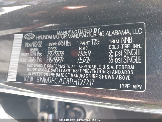 Hyundai TUCSON SEL 2023 5NMJFCAE8PH197217 Image 9
