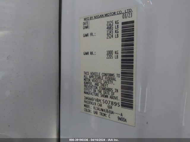 Nissan Maxima Platinum Xtronic Cvt 2023 1N4AA6FV8PC507895 Image 9