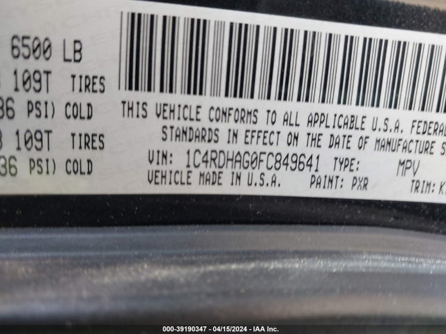 Dodge Durango Sxt 2015 1C4RDHAG0FC849641 Image 9