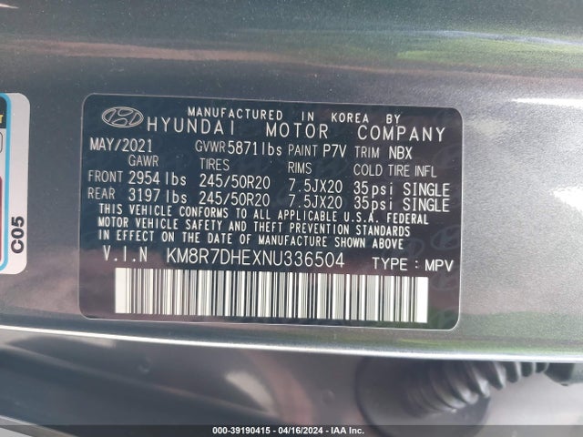 Hyundai Palisade Calligraphy 2022 KM8R7DHEXNU336504 Image 9