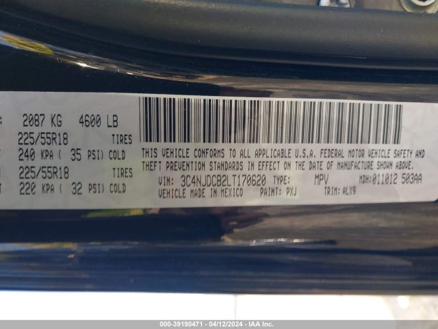 3C4NJDCB2LT170620 Jeep Compass Limited 4x4