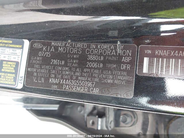 KIA FORTE LX 2016 KNAFX4A63G5503967 Image 9
