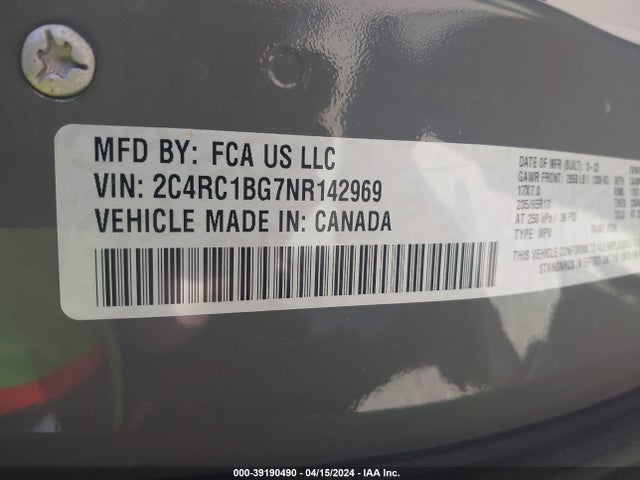 Chrysler Pacifica Touring L 2022 2C4RC1BG7NR142969 Image 9