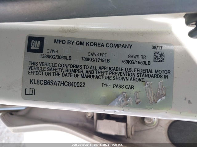 Chevrolet Spark Ls Cvt 2017 KL8CB6SA7HC840022 Image 9