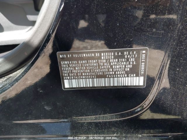 3VW2B7AJ2HM369242 Volkswagen Jetta 1.4t S