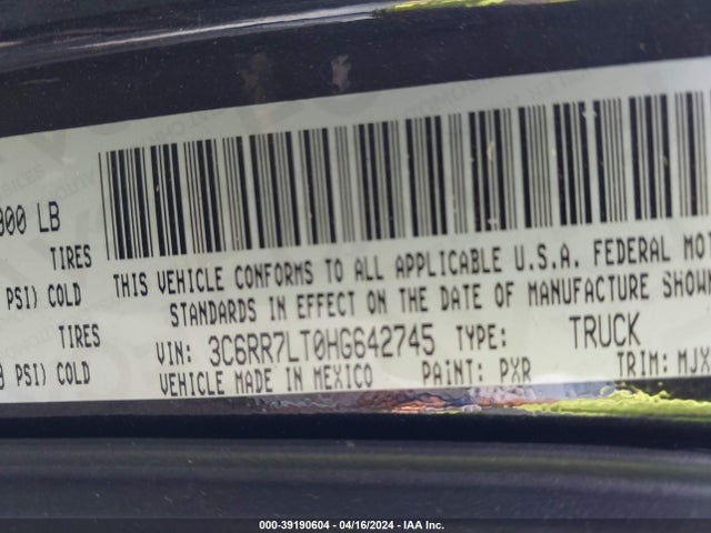 RAM 1500 Big Horn  4x4 5'7 Box 2017 3C6RR7LT0HG642745 Image 9