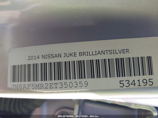 Nissan JUKE S 2014 JN8AF5MR2ET350359 Image 9