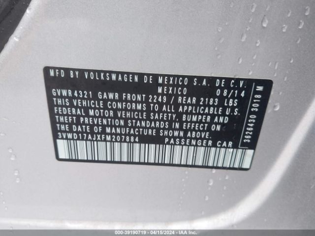 3VWD17AJXFM207884 Volkswagen Jetta 1.8t Se