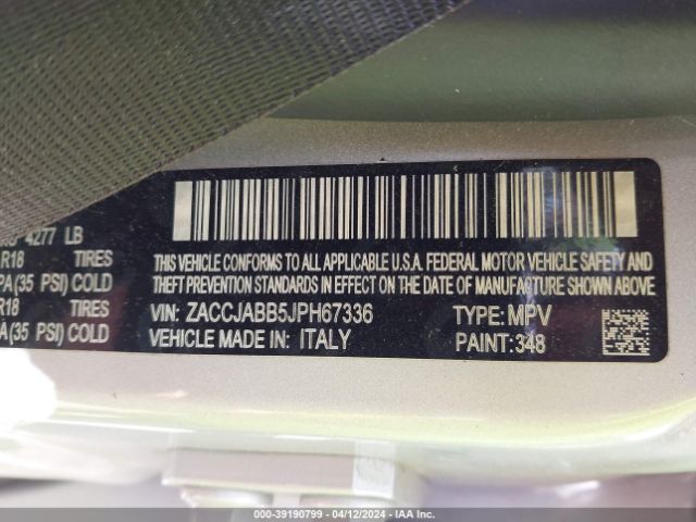 ZACCJABB5JPH67336 Jeep Renegade Latitude Fwd