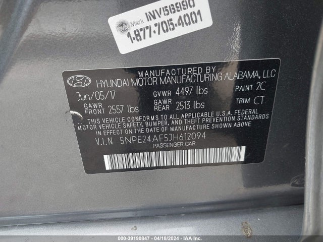 Hyundai SONATA SE 2018 5NPE24AF5JH612094 Image 9